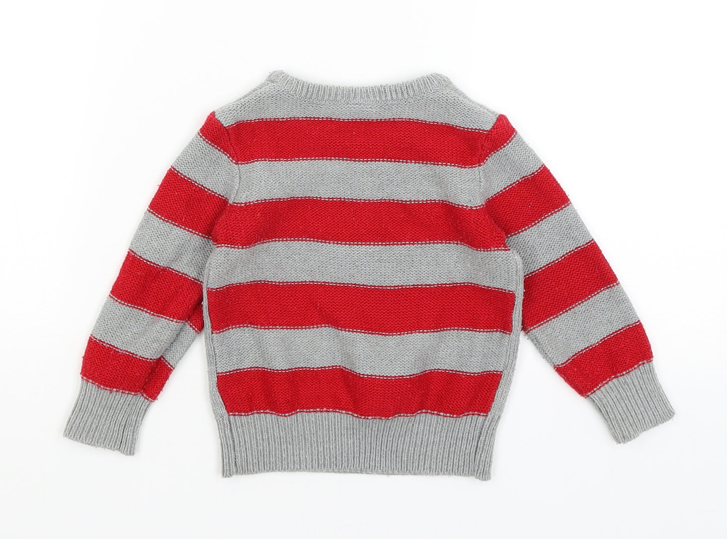 Mini Club Baby Grey Striped  Pullover Jumper Size 12-18 Months  - Reindeer