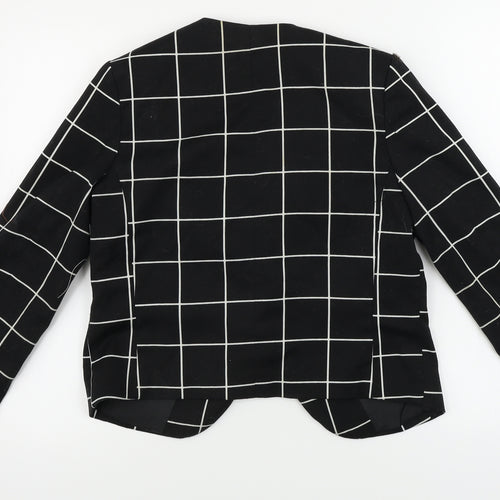 H&M  Womens Black Check  Jacket Blazer Size 14