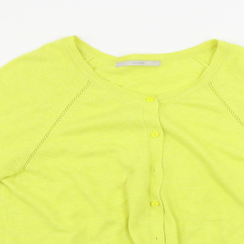 George  Womens Yellow   Cardigan Jumper Size 10