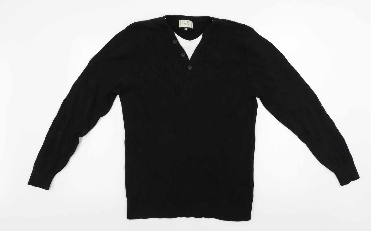 George  Mens Black   Pullover Jumper Size M