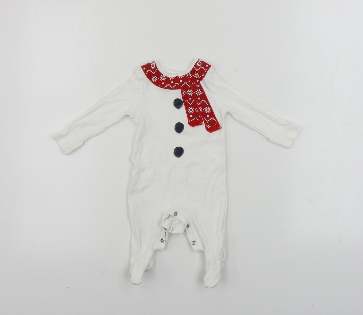 TU Boys White   Babygrow One-Piece Size 0-3 Months
