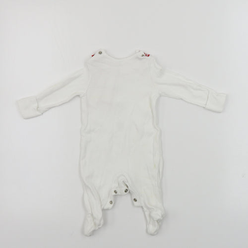 TU Boys White   Babygrow One-Piece Size 0-3 Months