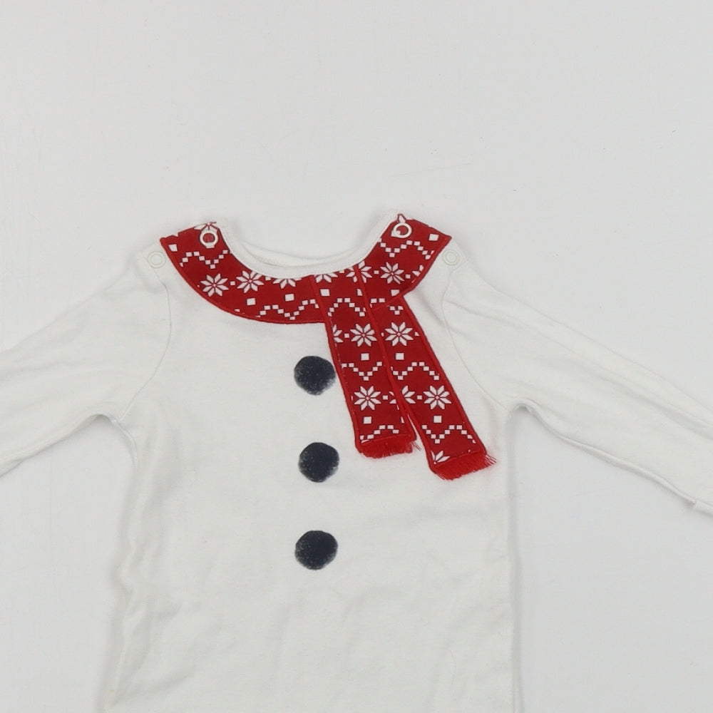 TU Boys White   Babygrow One-Piece Size 0-3 Months