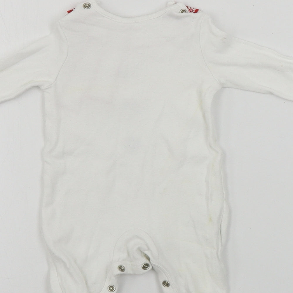 TU Boys White   Babygrow One-Piece Size 0-3 Months