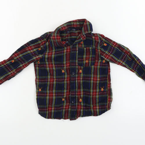 NEXT  Boys Blue Check  Basic Button-Up Size 3-4 Years