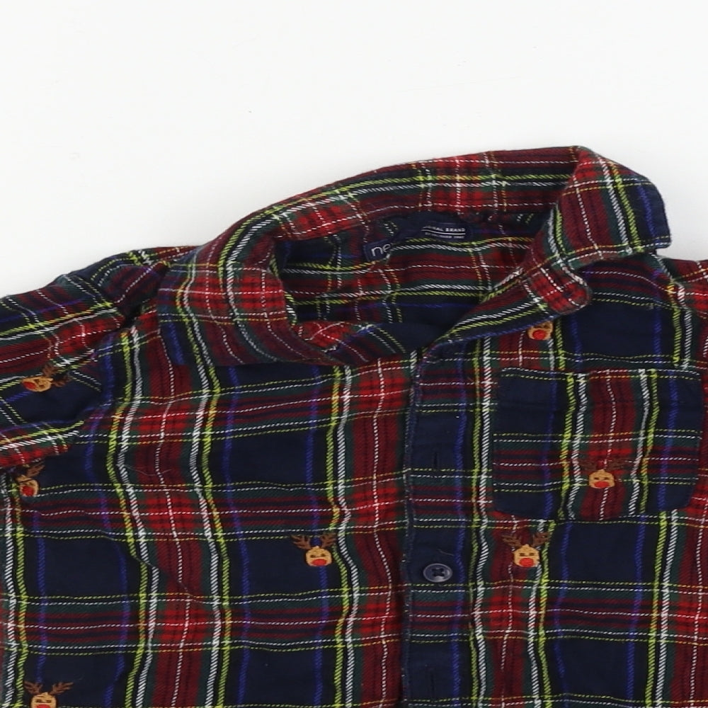NEXT  Boys Blue Check  Basic Button-Up Size 3-4 Years
