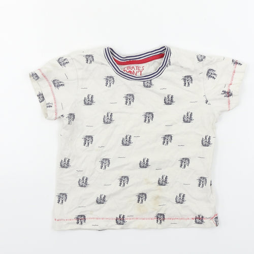 Matalan  Boys White   Basic T-Shirt Size 2-3 Years