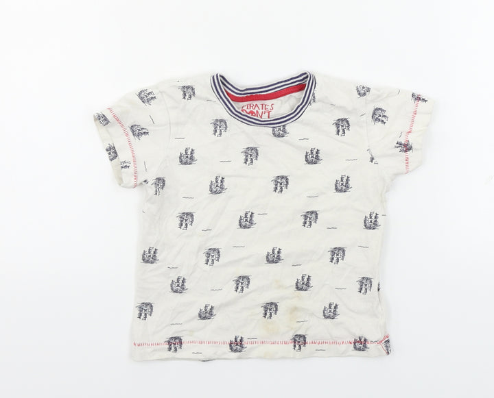 Matalan Boys White Basic T-Shirt Size 2-3 Years