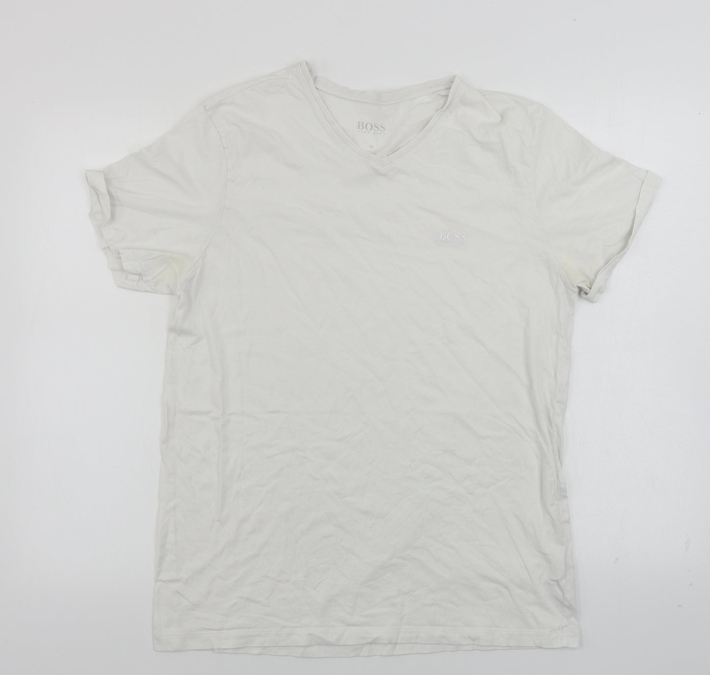 HUGO BOSS  Mens White    T-Shirt Size M