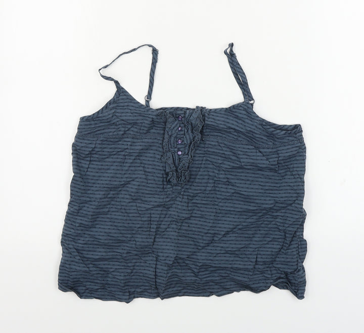 La Redoute Womens Blue Striped Basic Blouse Size 12