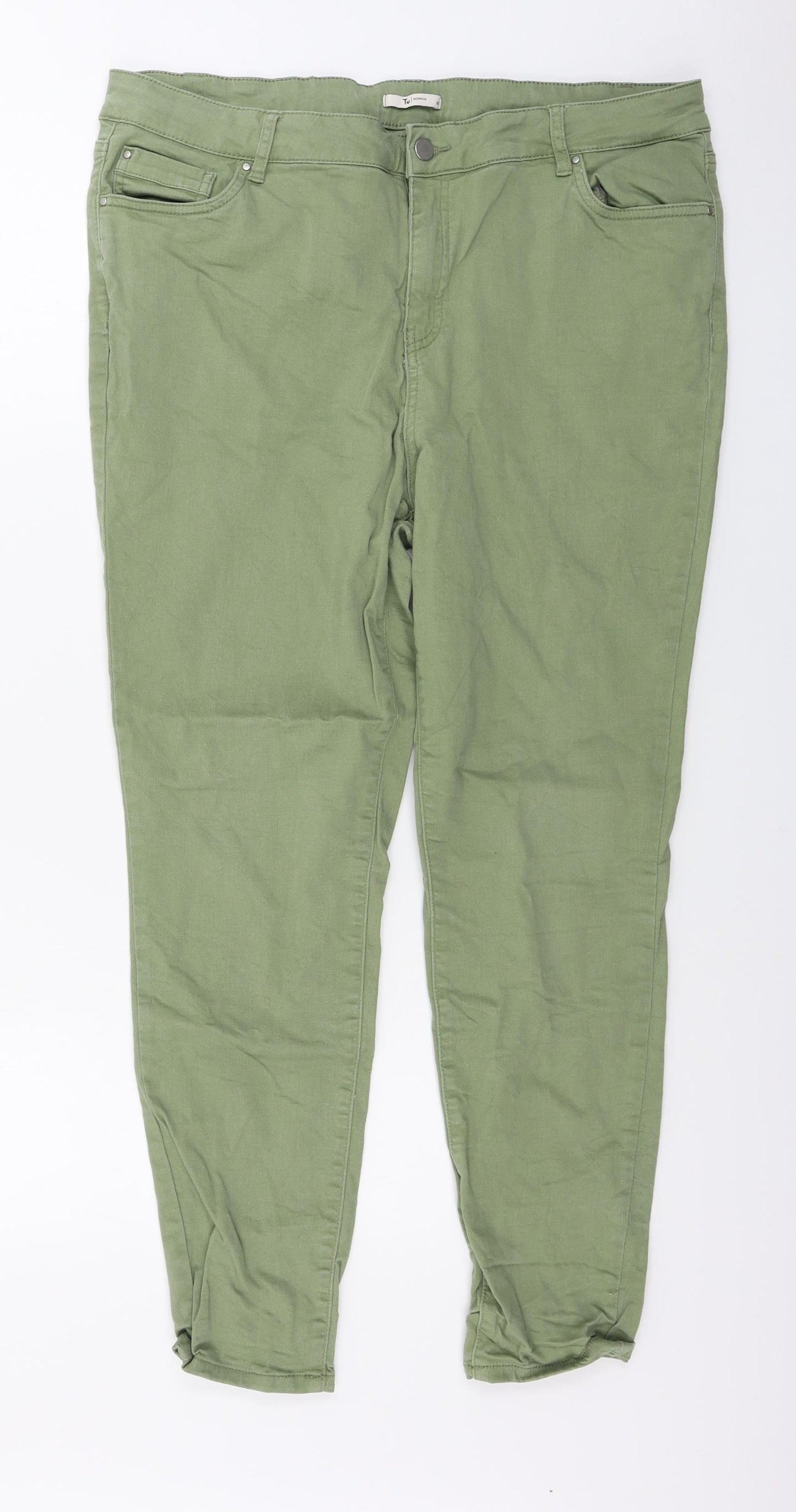 TU Womens Green   Straight Jeans Size 18 L26 in