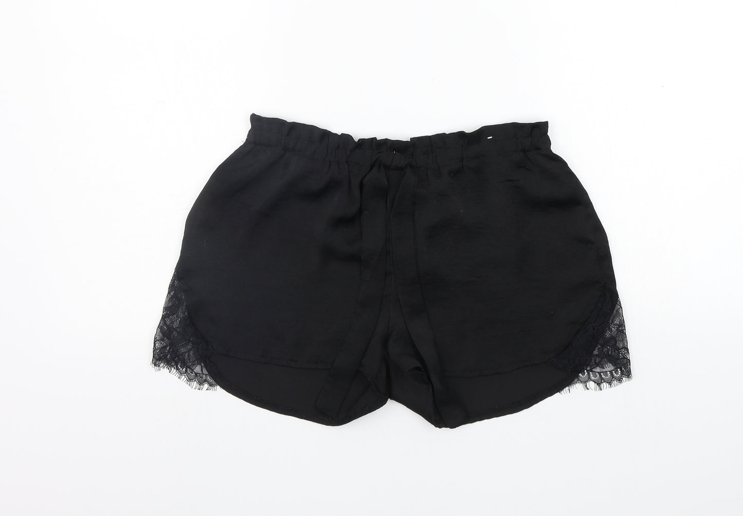 LOVE TO LOUNGE Womens Black Solid  Top Sleep Shorts Size S  - Elastic Waist Band