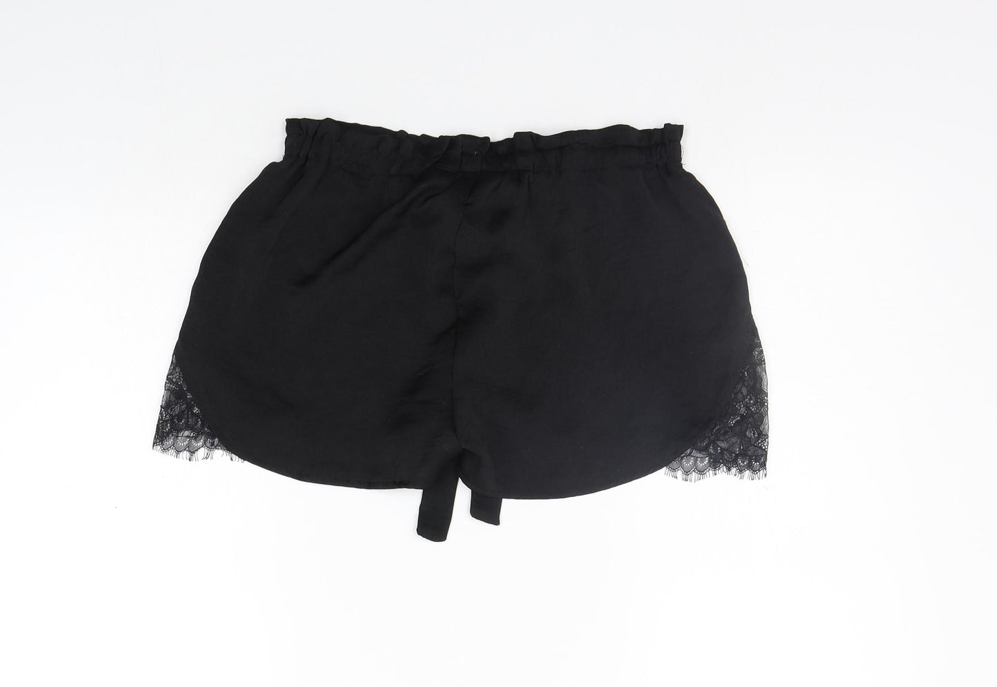LOVE TO LOUNGE Womens Black Solid  Top Sleep Shorts Size S  - Elastic Waist Band