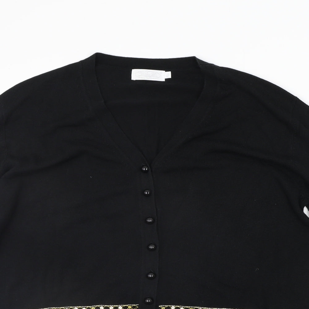 wan li Womens Black   Cardigan Jumper Size XL