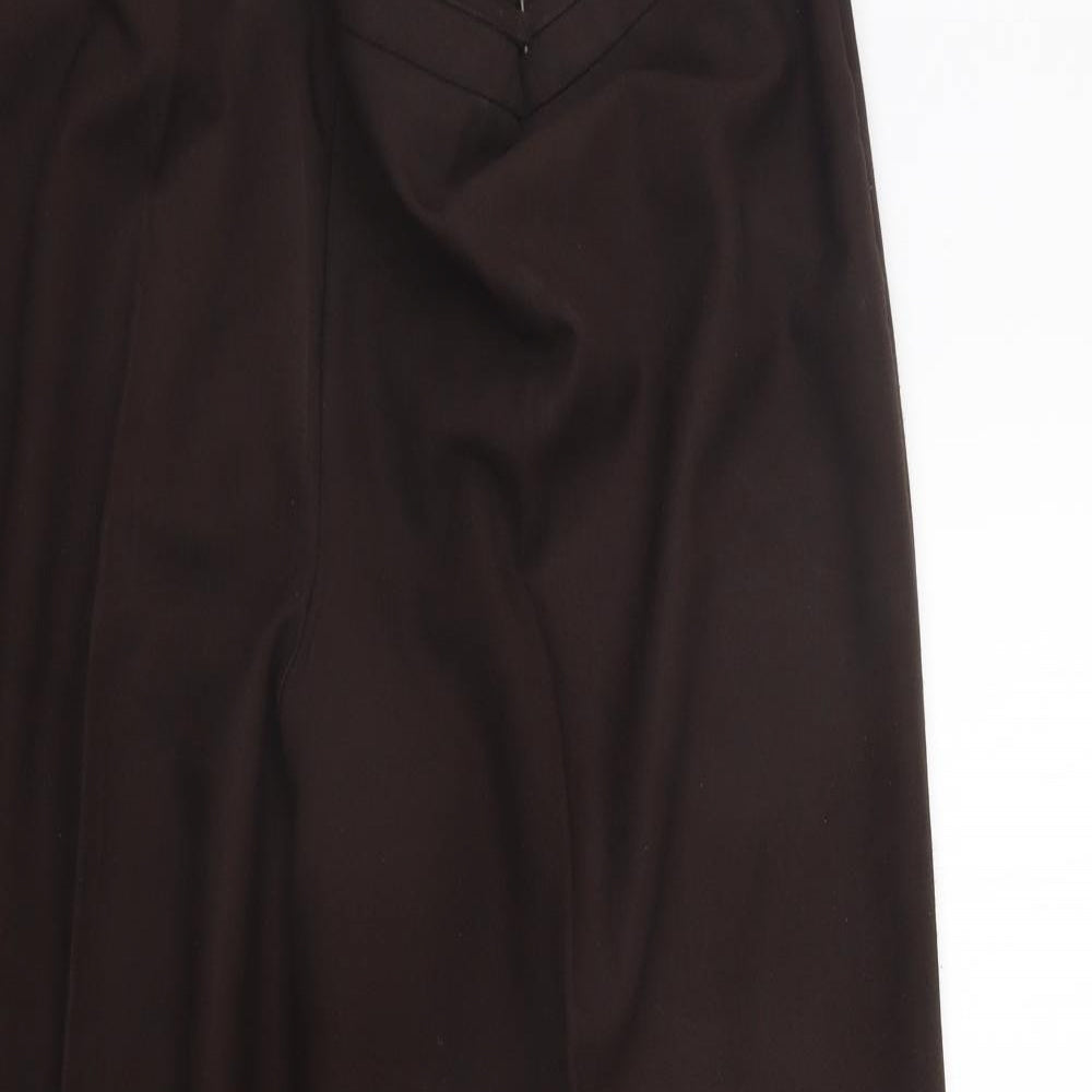 Evans Womens Brown   Trousers  Size 24 L27 in - Elastic Waist Band