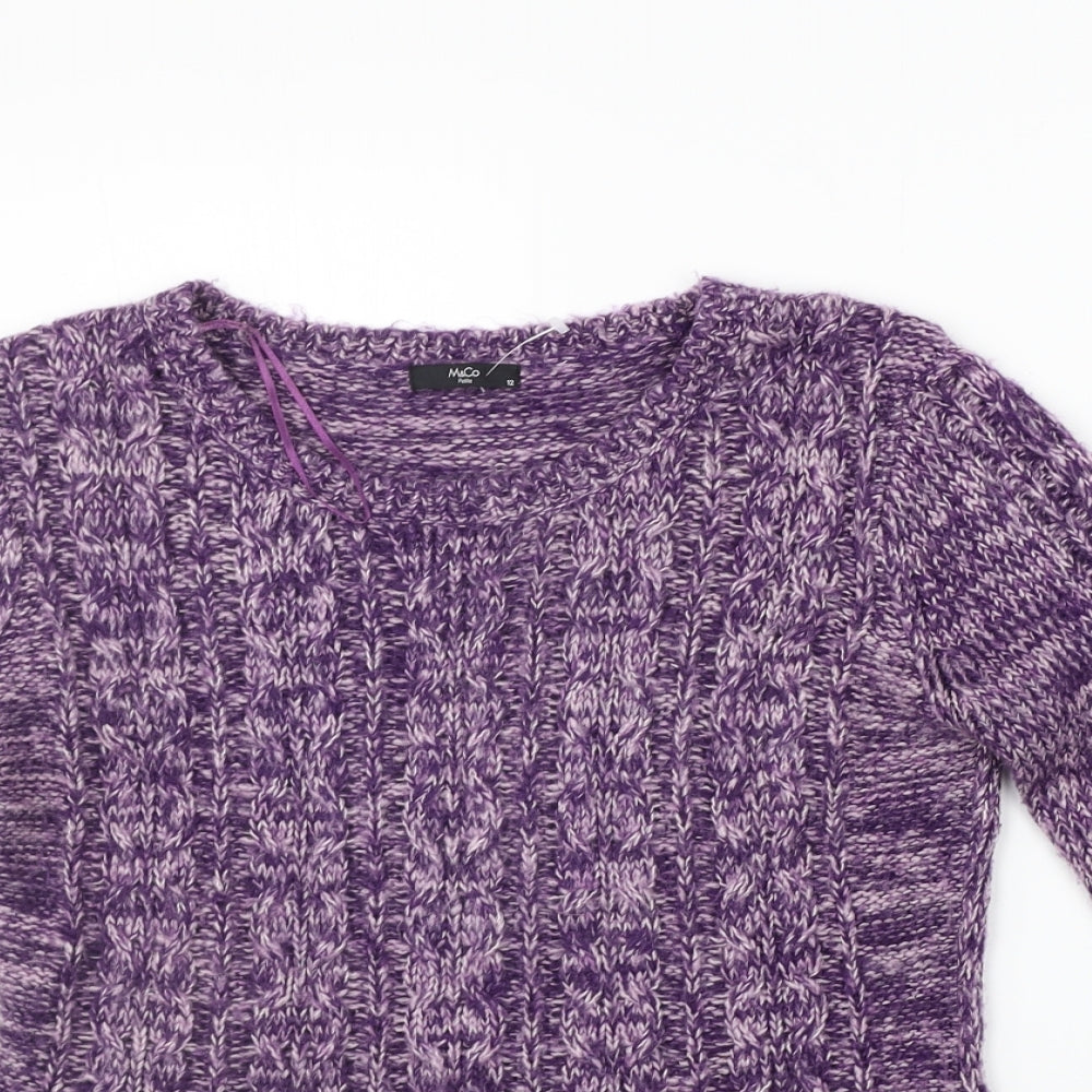 M&Co Womens Purple   Shrug Jumper Size 12