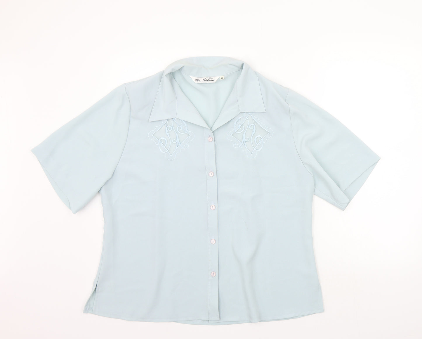 Miss Sukkmani Womens Green   Basic Blouse Size 16