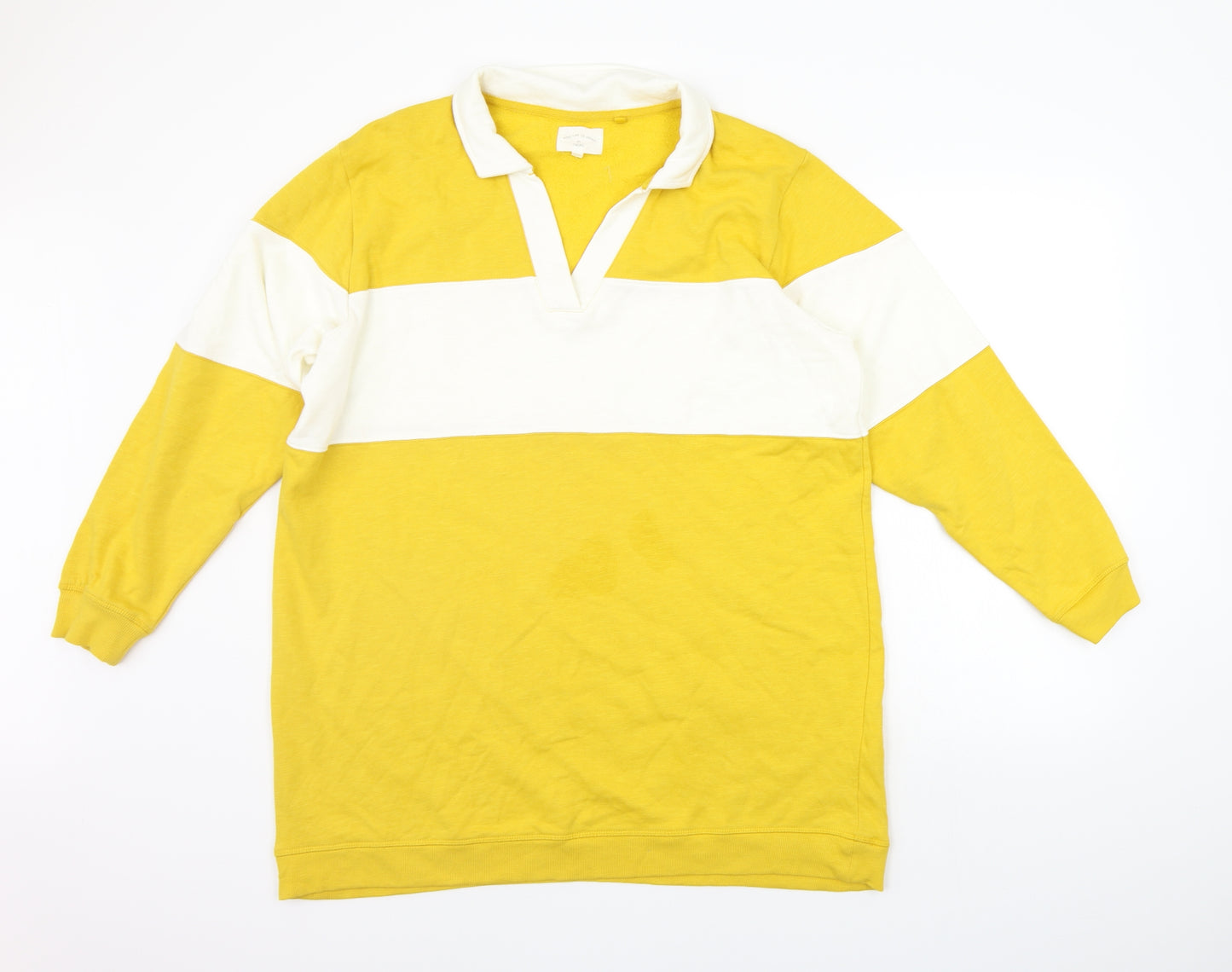 NEXT Womens Yellow Striped  Top Pyjama Top Size 18  - Over Sized JUMPER