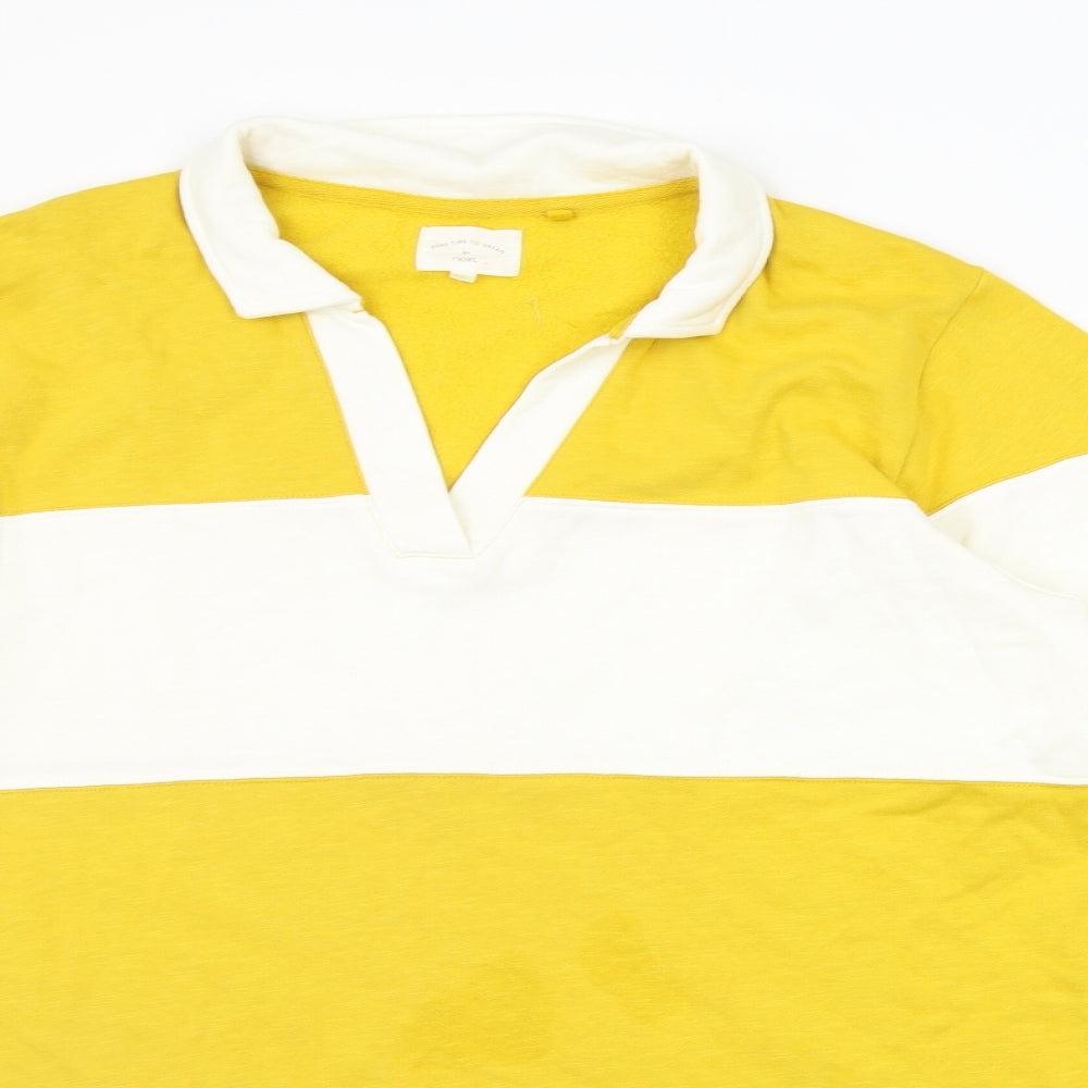 NEXT Womens Yellow Striped  Top Pyjama Top Size 18  - Over Sized JUMPER
