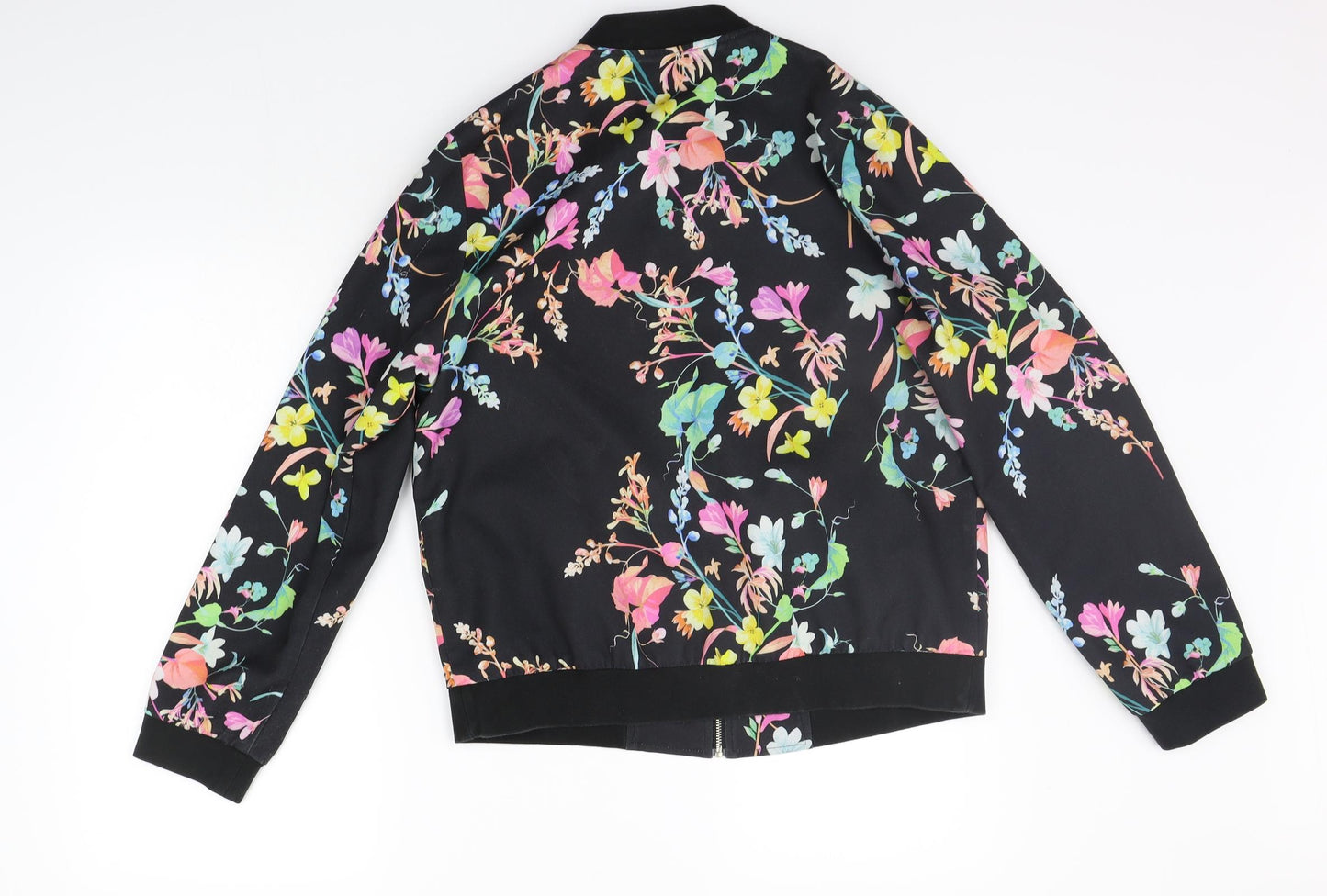 Very Womens Black Floral  Jacket Coat Size 14