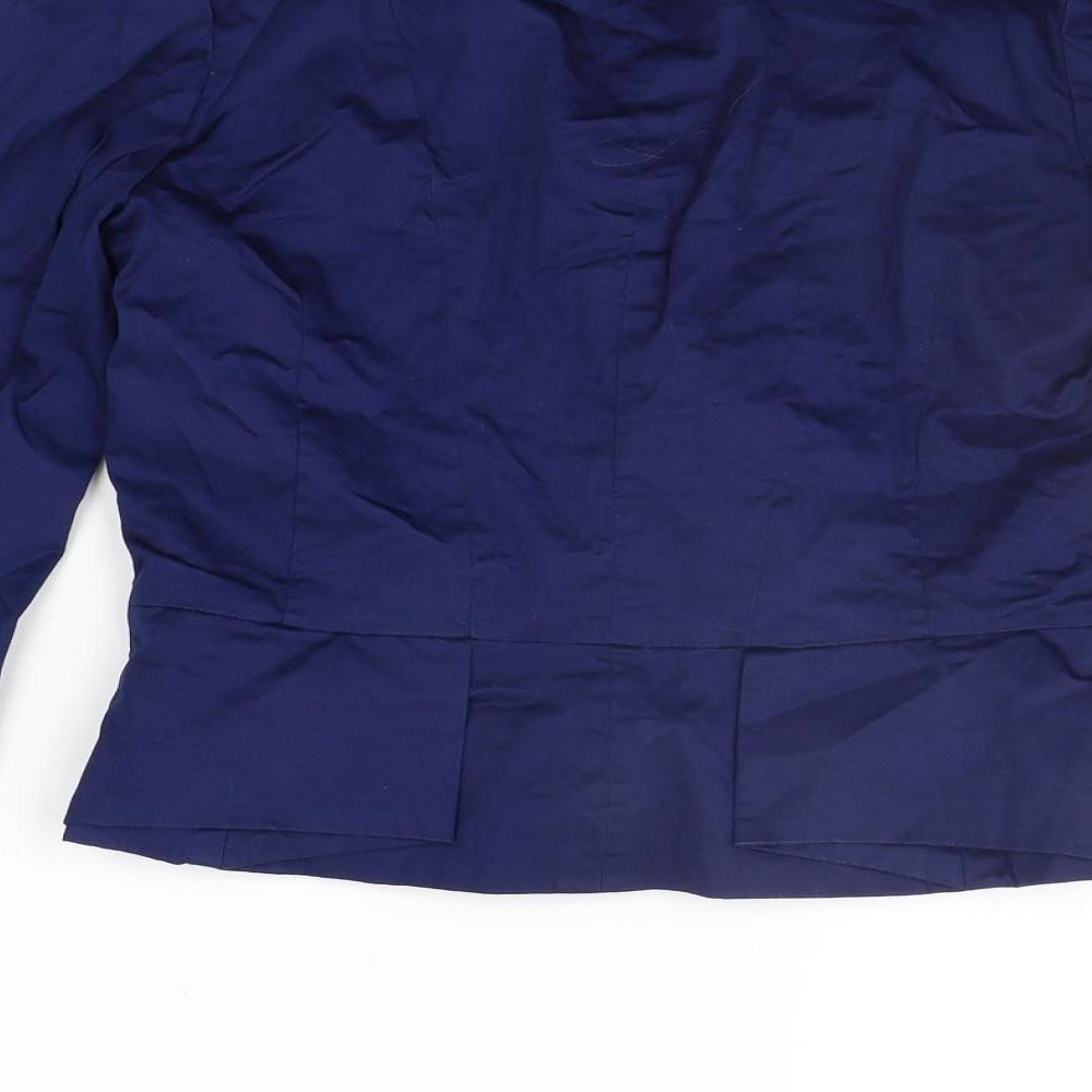 H&M Womens Blue Houndstooth  Jacket Blazer Size 10