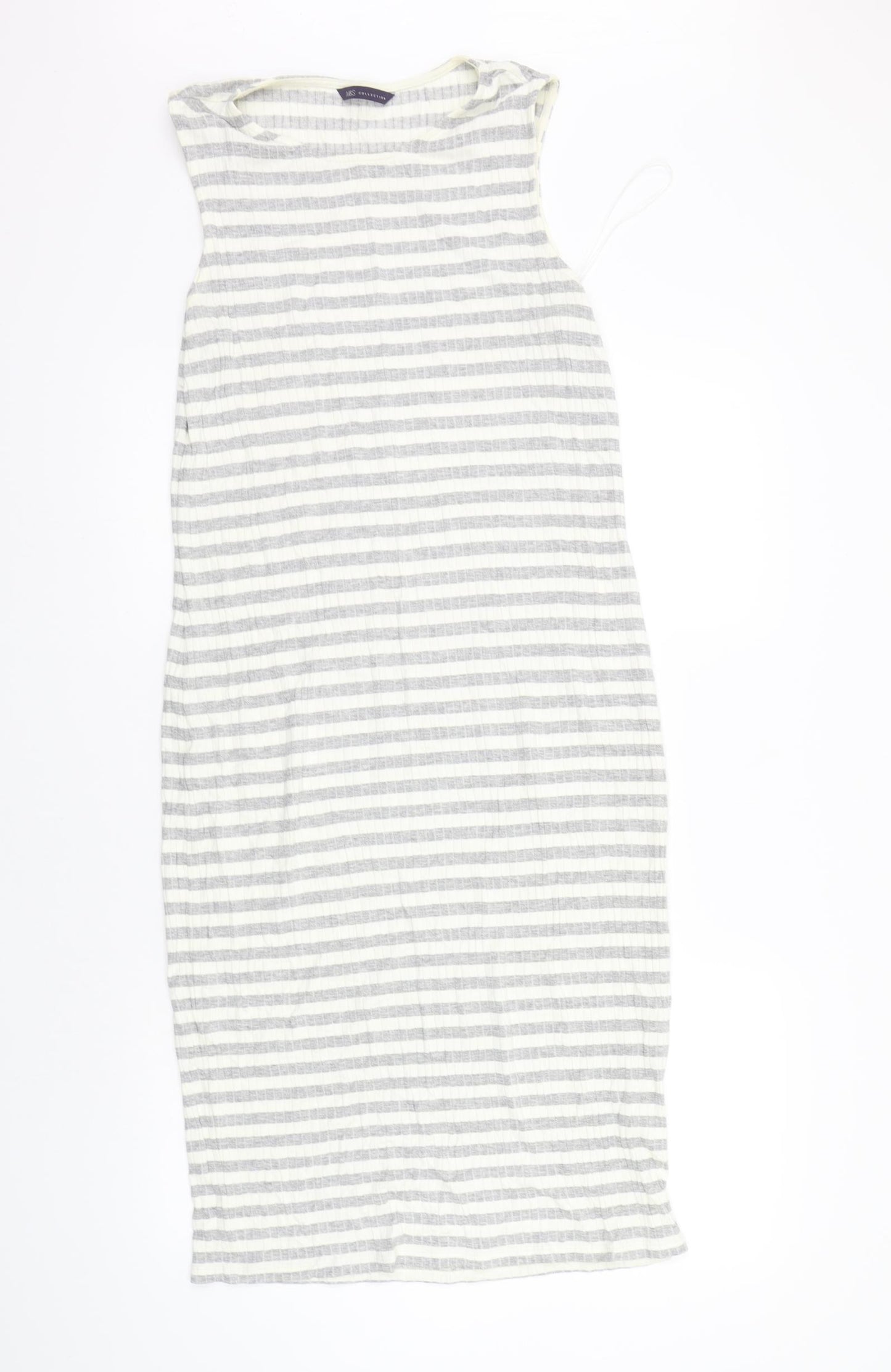 Marks and Spencer Womens Grey Striped  A-Line  Size 12