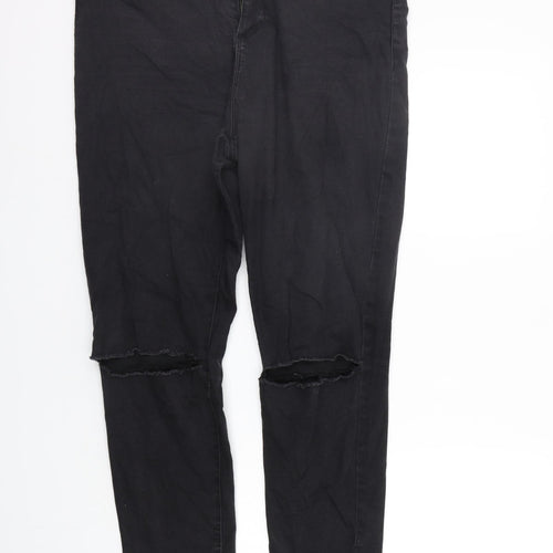 deniem co Womens Black   Straight Jeans Size 16 L28 in