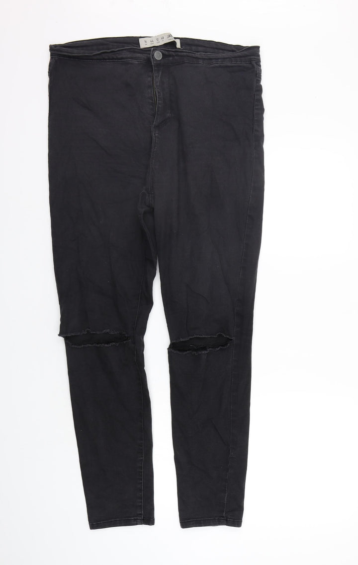 deniem co Womens Black   Straight Jeans Size 16 L28 in