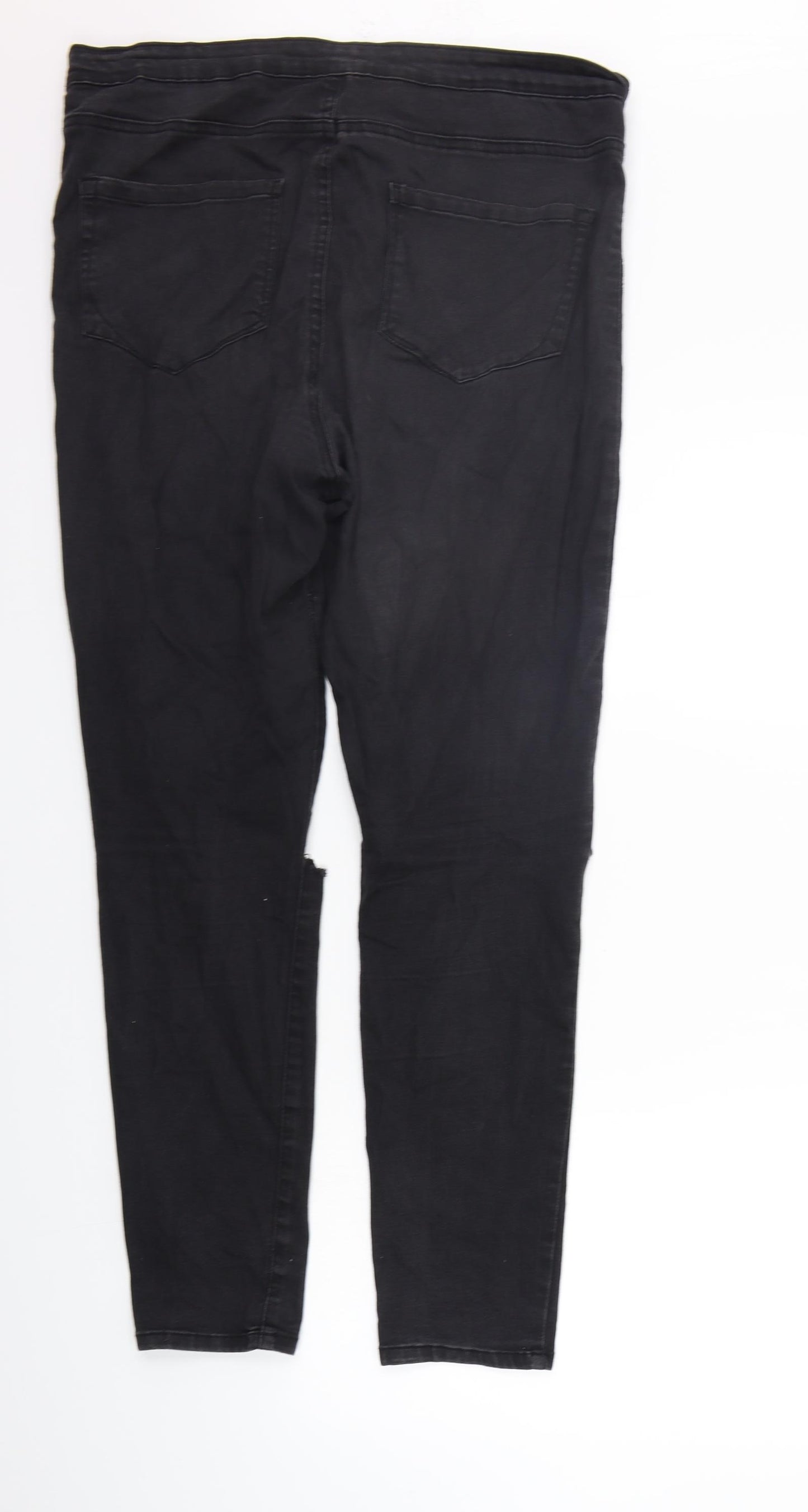 deniem co Womens Black   Straight Jeans Size 16 L28 in