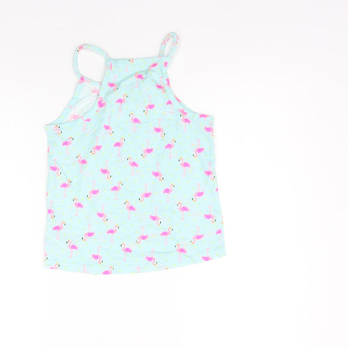 Primark Girls Green Geometric  Basic Tank Size 7-8 Years
