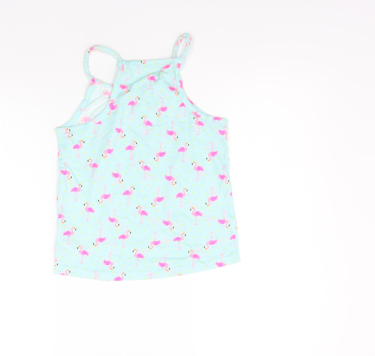 Primark Girls Green Geometric  Basic Tank Size 7-8 Years