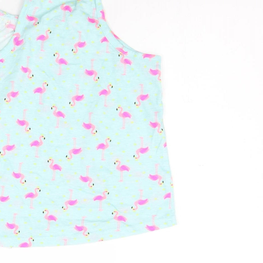 Primark Girls Green Geometric  Basic Tank Size 7-8 Years