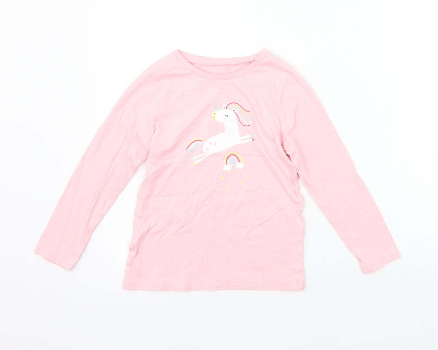 George Girls Pink   Basic T-Shirt Size 6-7 Years