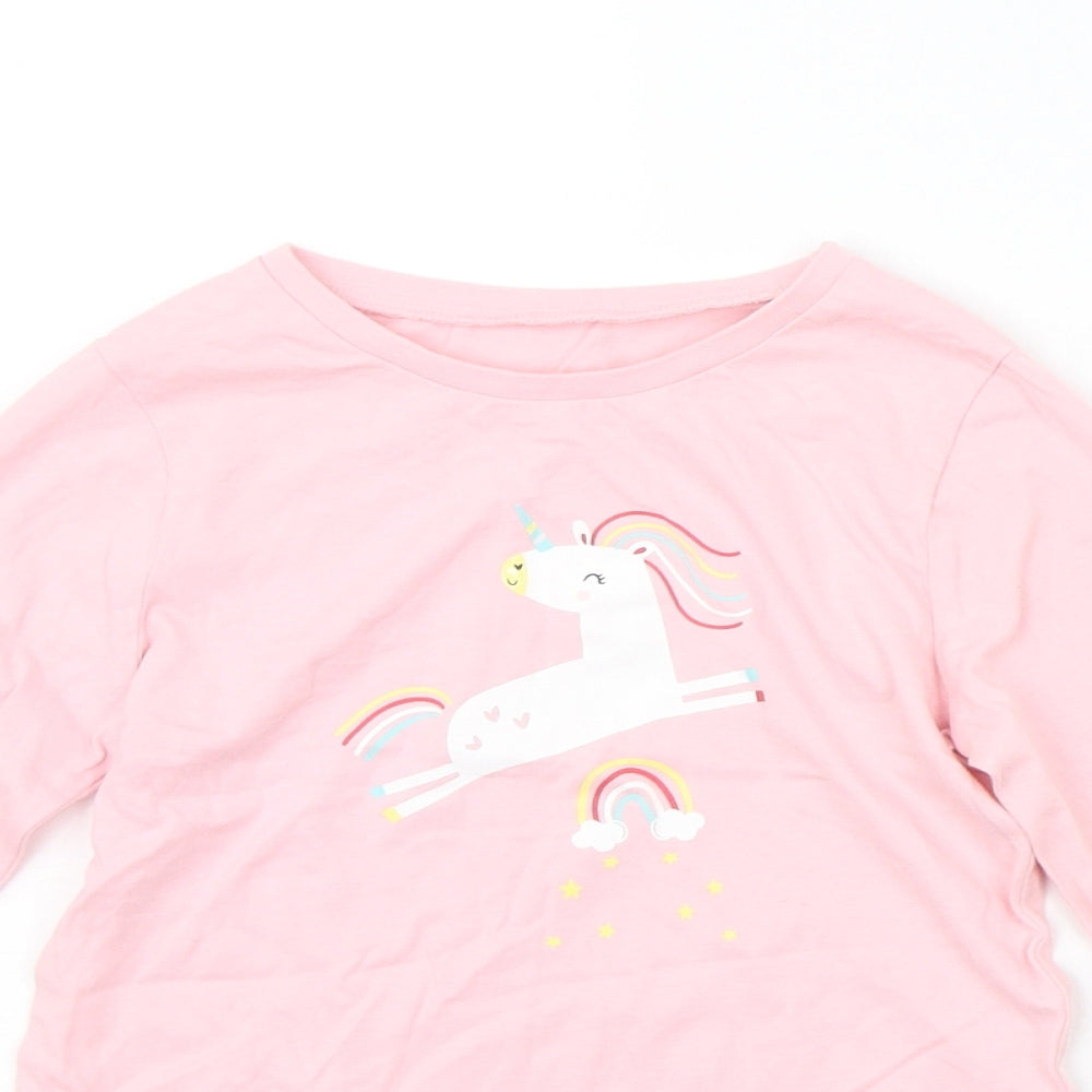 George Girls Pink   Basic T-Shirt Size 6-7 Years