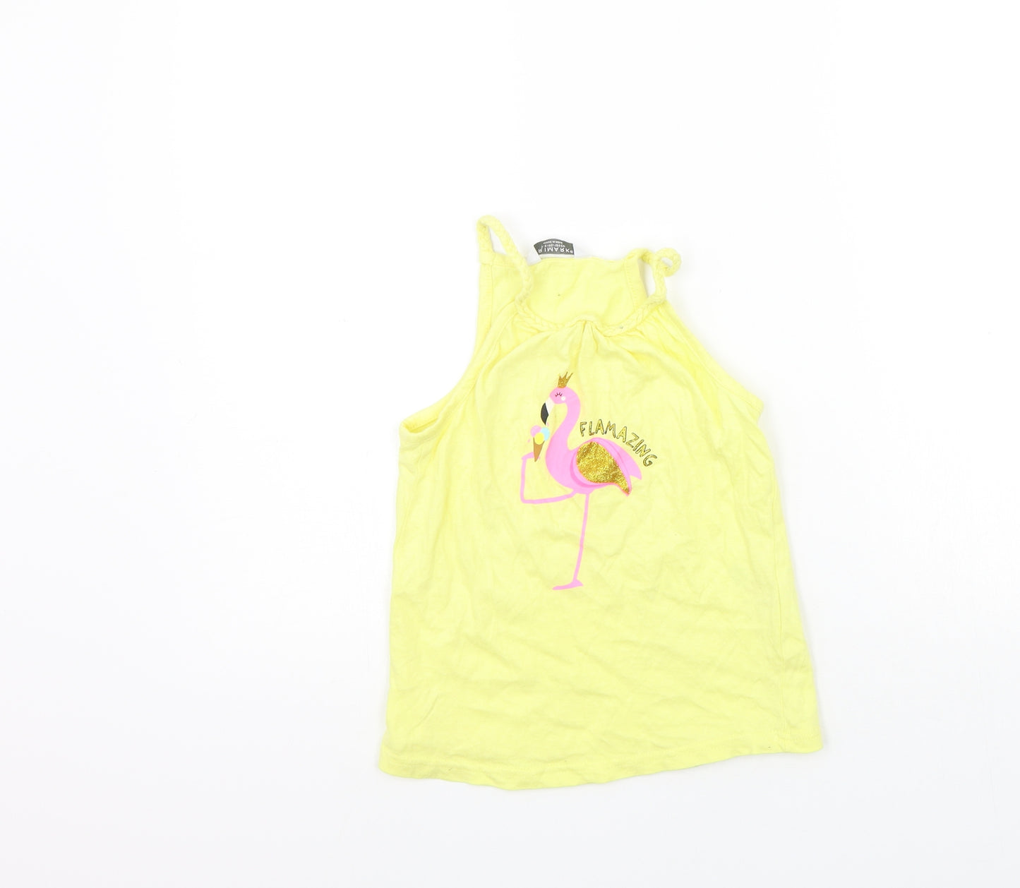 Primark Girls Yellow   Basic Tank Size 7-8 Years