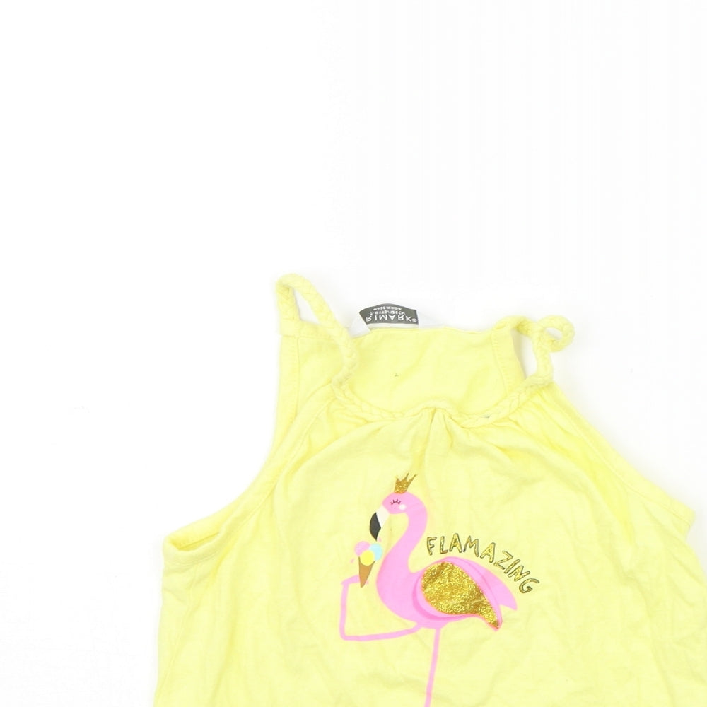 Primark Girls Yellow   Basic Tank Size 7-8 Years
