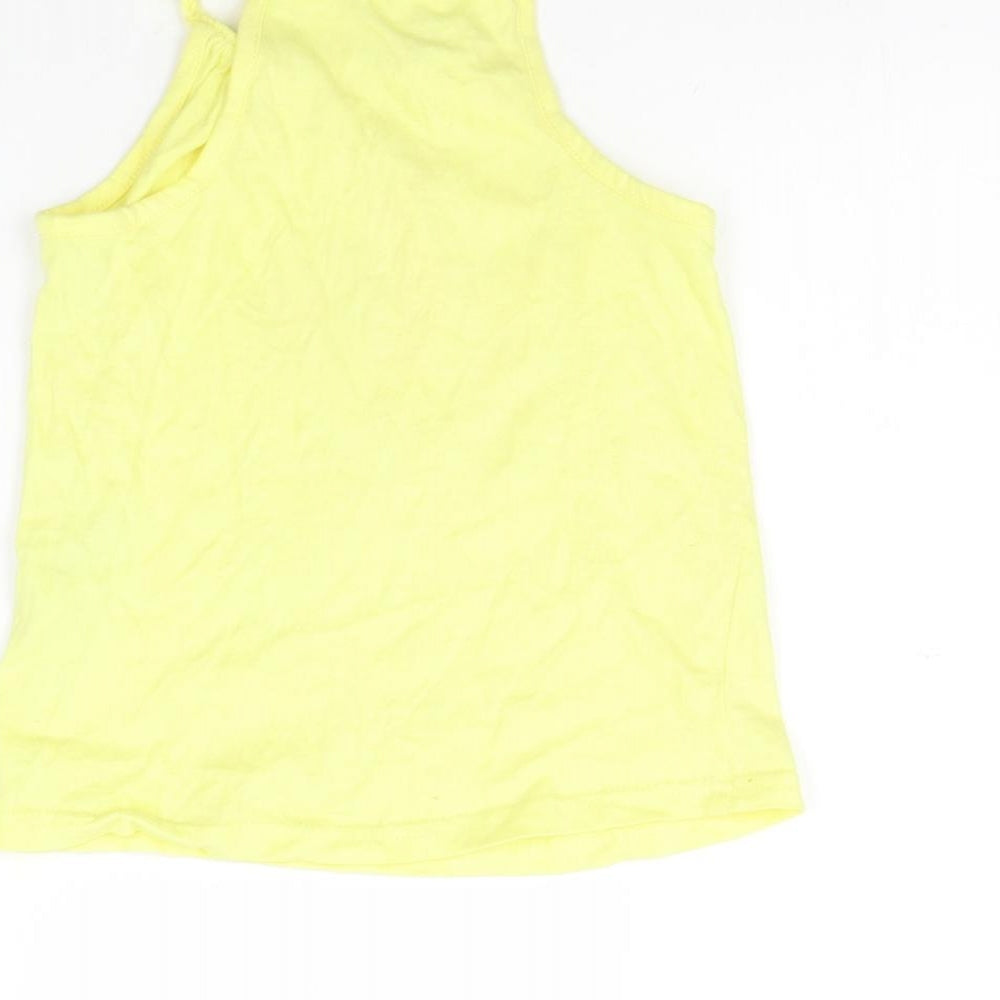 Primark Girls Yellow   Basic Tank Size 7-8 Years