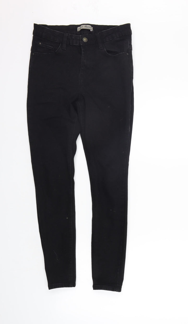 deniem co Womens Black   Straight Jeans Size 12 L28 in