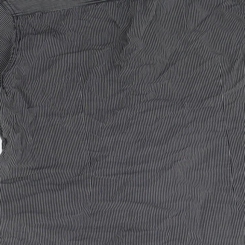 Burton Mens Black Striped   Button-Up Size M