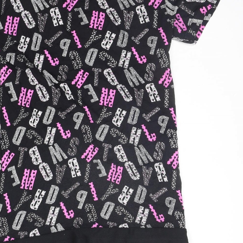 F&F Girls Black Floral  Basic T-Shirt Size 8-9 Years