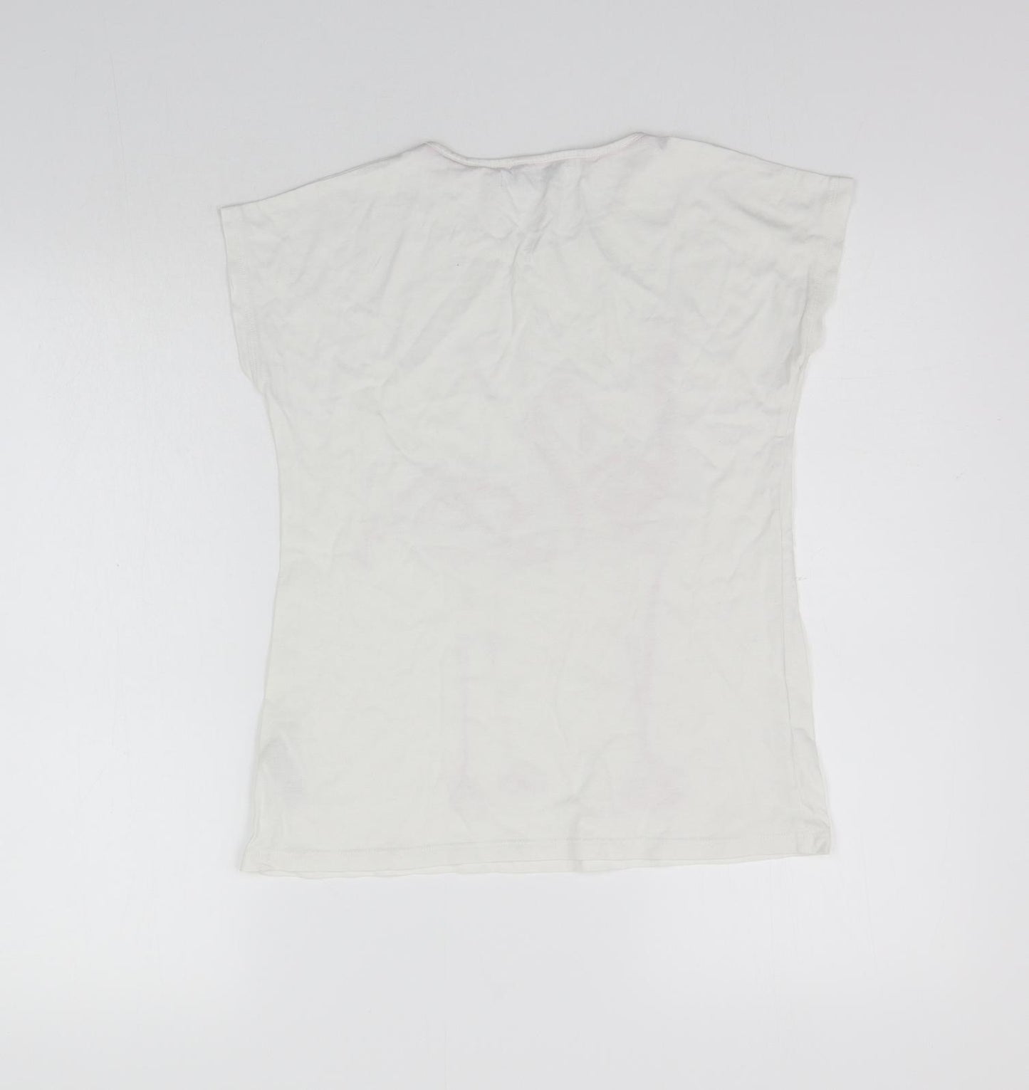 Marks and Spencer Girls White   Basic T-Shirt Size 11-12 Years  - SEQUIN