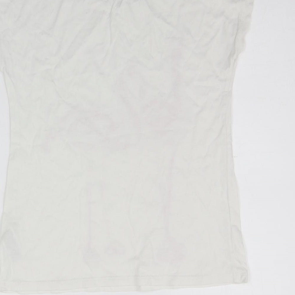 Marks and Spencer Girls White   Basic T-Shirt Size 11-12 Years  - SEQUIN