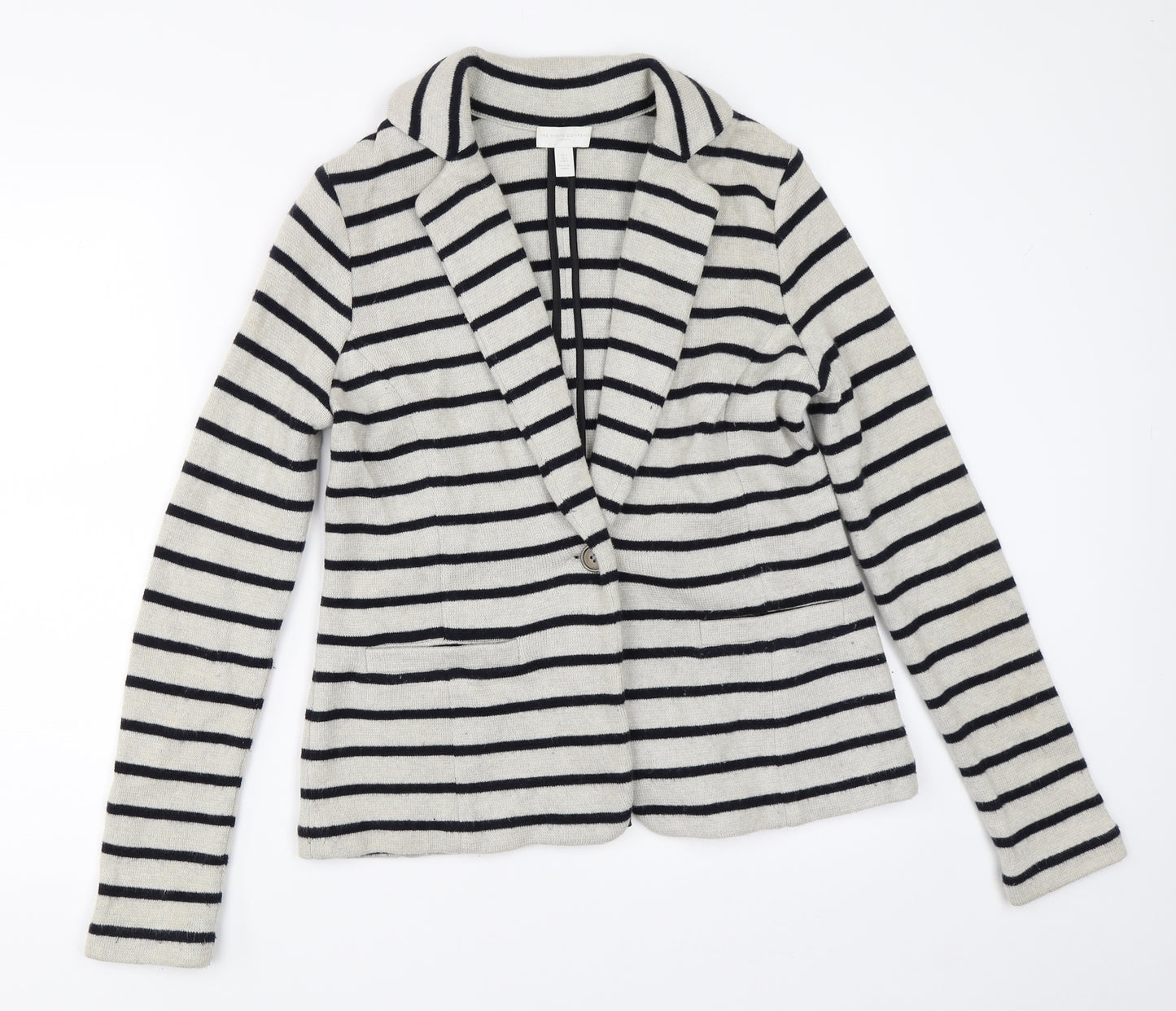 The White Company Womens Ivory Striped  Jacket Blazer Size S