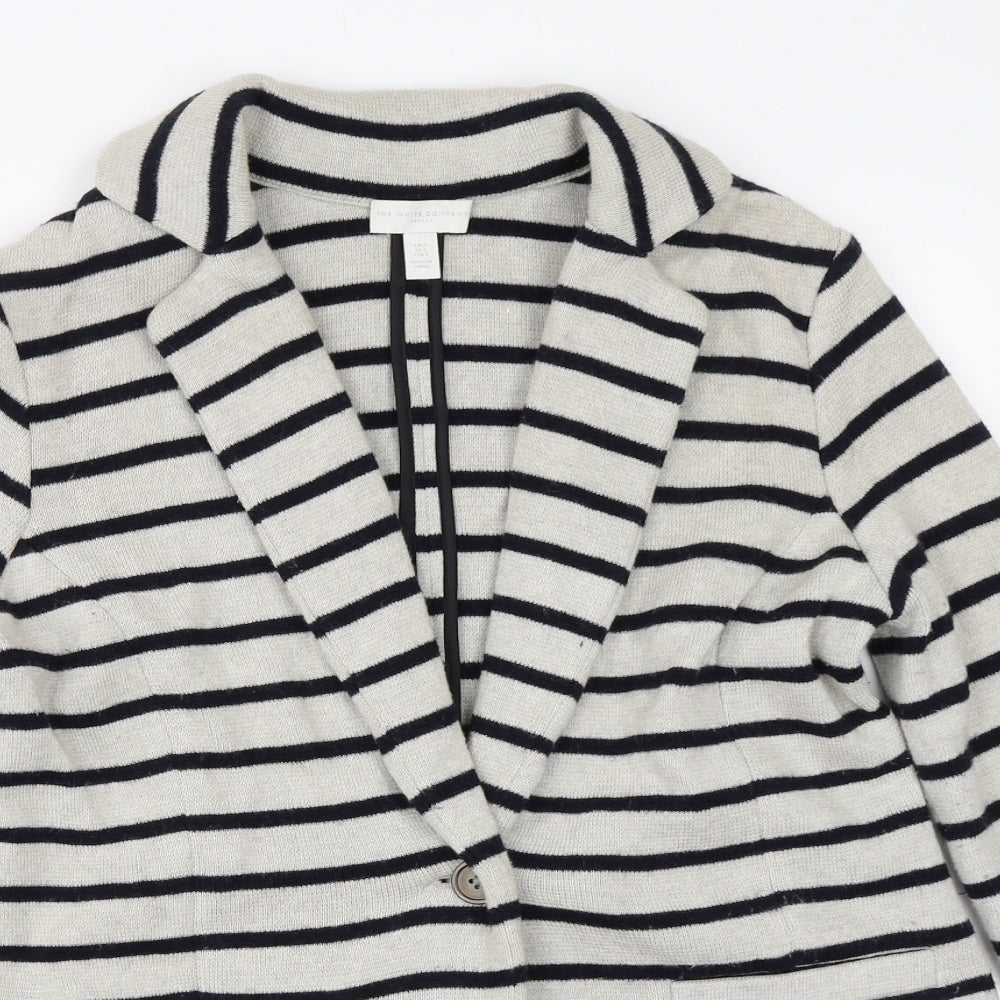 The White Company Womens Ivory Striped  Jacket Blazer Size S
