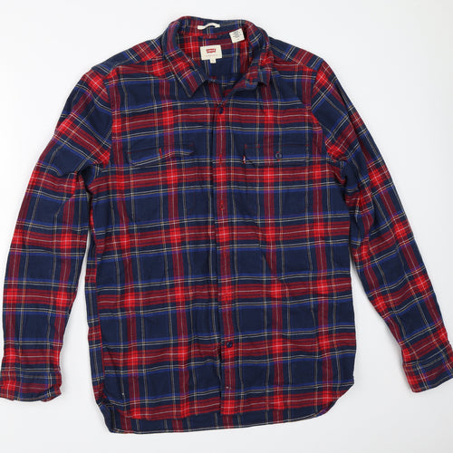 Levi's Mens Blue Check   Button-Up Size L