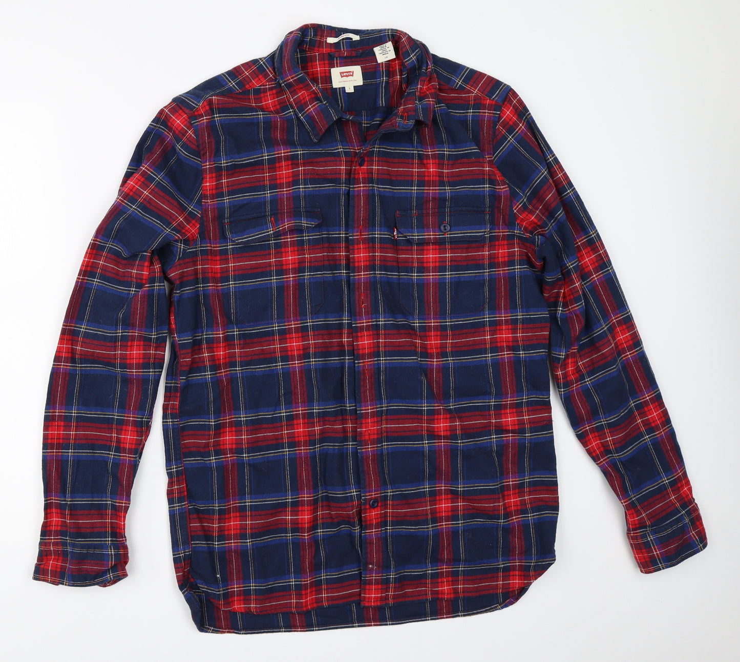 Levi's Mens Blue Check   Button-Up Size L