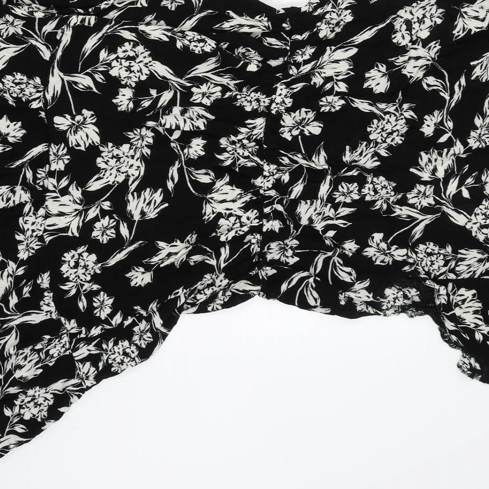 New Look Womens Black Floral  Fit & Flare  Size 12
