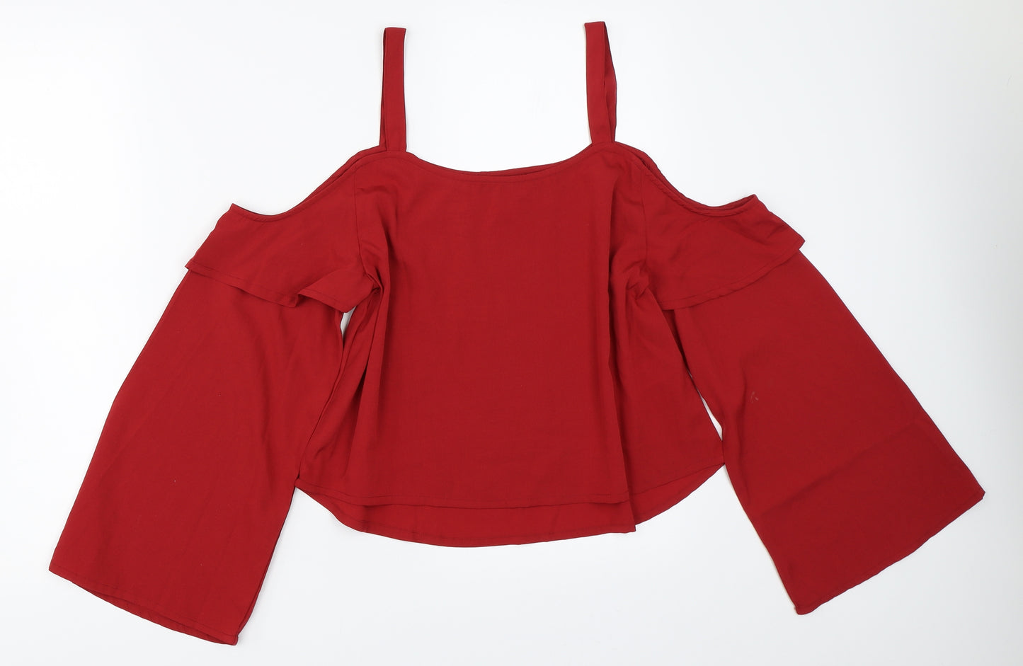 Boohoo Womens Red   Basic Blouse Size 8