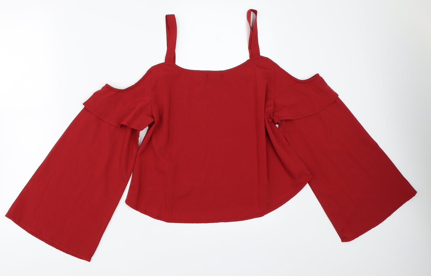 Boohoo Womens Red   Basic Blouse Size 8