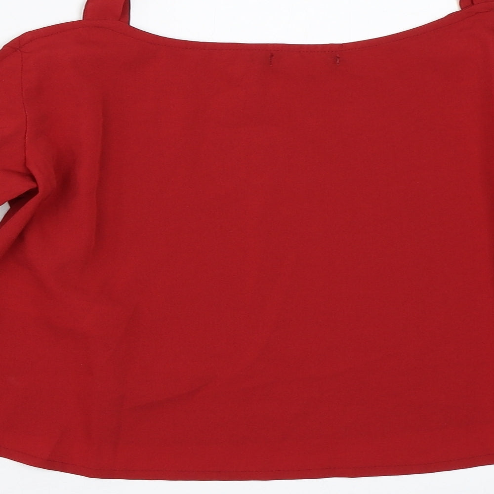 Boohoo Womens Red   Basic Blouse Size 8